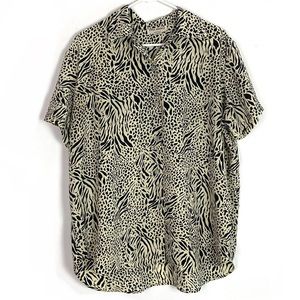 Vintage animal zebra print shirt, 2X